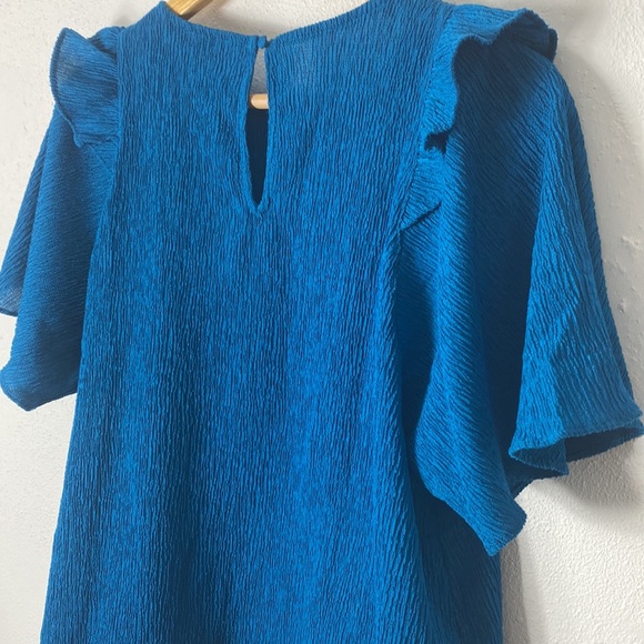 Express Blue Ruffle Top - Picture 7 of 7
